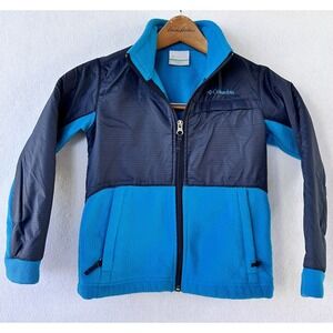 Columbia Nylon Fleece Jacket Kid's XS Blue Full Zip School